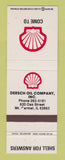 Matchbook Cover - Shell oil gas Dersch Mount Carmel IL
