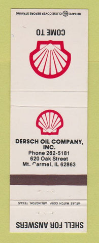 Matchbook Cover - Shell oil gas Dersch Mount Carmel IL
