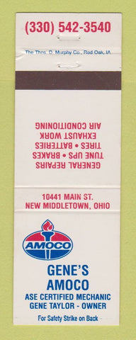 Matchbook Cover - Amoco oil gas Gene's New Middletown OH