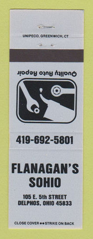 Matchbook Cover - Flanagan's Sohio oil gas Delphos OH
