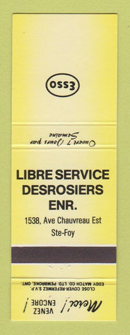 Matchbook Cover - Libre Service Esso oil gas Ste Foy QC