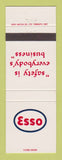 Matchbook Cover - Esso oil gas Safety