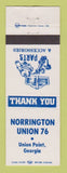 Matchbook Cover - Norrington Union 76 oil gas Union Point GA