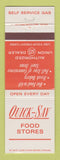 Matchbook Cover - Quick Sav Food Stores Union 76 oil gas