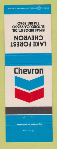Matchbook Cover - Chevron oil gas Lake Forest El Toro CA