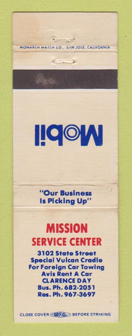 Matchbook Cover - Mobil oil gas Mission Center WEAR