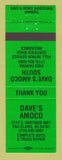 Matchbook Cover - Dave's Amoco oil gas Eau Claire WI