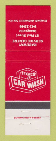 Matchbook Cover - Texaco oil gas Car Wash Raceway Service Orangeville ON