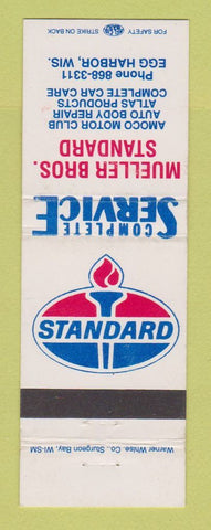 Matchbook Cover - Standard oil gas Mueller Bros Egg Harbor WI