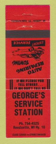 Matchbook Cover - George's Service oil gas Reedsville WI