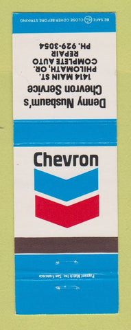 Matchbook Cover - Chevron oil gas Denny Nusbaum's Philomath OR