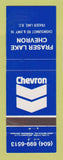 Matchbook Cover - Chevron oil gas Fraser Lake BC