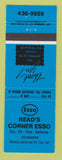 Matchbook Cover - Esso oil gas Read's  Canada