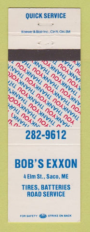 Matchbook Cover - Bob's Exxon oil gas Saco ME