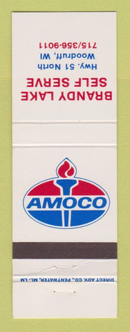 Matchbook Cover - Amoco oil gas Brandy Lake Woodruff WI
