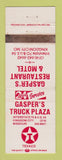 Matchbook Cover - Gasper's Texaco oil gas Kingdom City MO WEAR