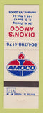 Matchbook Cover - Amoco oil gas Dixon's Ashland VA