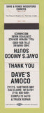 Matchbook Cover - Dave's Amoco oil gas Eau Claire WI