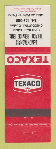 Matchbook Cover - Texaco oil gas LeMontagnais Chicoutimi QC
