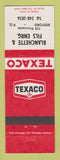 Matchbook Cover - Texaco oil gas Blanchette Bedford QC