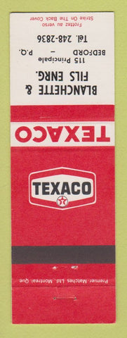 Matchbook Cover - Texaco oil gas Blanchette Bedford QC