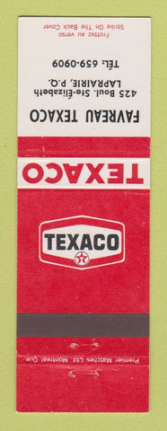 Matchbook Cover - Texaco oil gas Favreau Leprairie QC