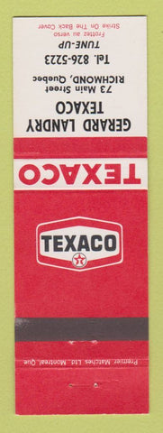 Matchbook Cover - Texaco oil gas Gerard Landry Richmond QC