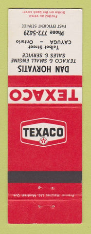 Matchbook Cover - Texaco oil gas Dan Horvatis Cayuga ON