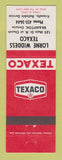 Matchbook Cover - Texaco oil gas Lorne Widdess Brampton ON