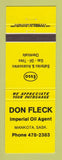 Matchbook Cover - Don Fleck Esso oil gas Mankota SK