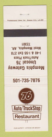 Matchbook Cover - Union 76 oil gas West Memphis AR