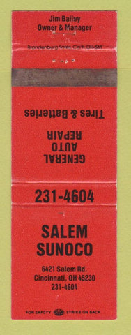 Matchbook Cover - Salem Sunoco oil gas Cincinnati OH WEAR