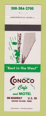 Matchbook Cover - Conoco Cafe Motel oil gas Grand Island NE