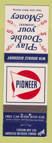 Matchbook Cover - Pioneer oil gas Burlington St Catharines ON