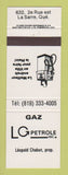 Matchbook Cover - LG Petrole oil gas La Sarre QC