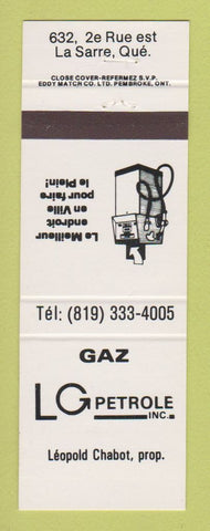 Matchbook Cover - LG Petrole oil gas La Sarre QC