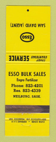 Matchbook Cover - Esso oil gas Neilburg SK Sam David WEAR