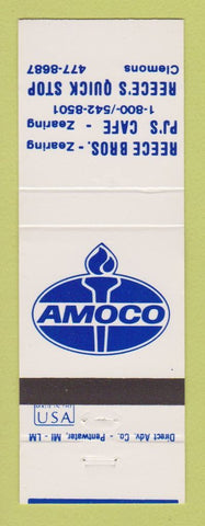 Matchbook Cover - Amoco oil gas Reece Bros Zearing Clemons IA