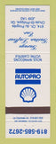 Matchbook Cover - Shell oil gas Autopro Gaetan Laffleur Chute St Philippe QC