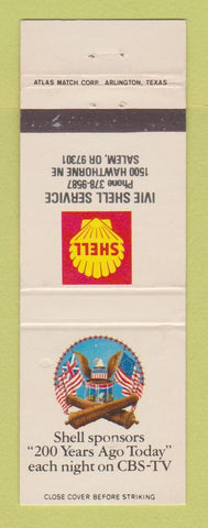 Matchbook Cover - Shell oil gas Ivie Service Salem OR 1976 CBS TV WEAR
