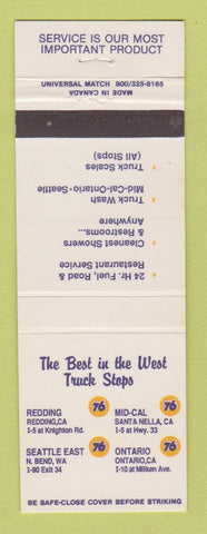Matchbook Cover - Union 76 oil gas Redding Santa Nella Ontario CA North Bend WA