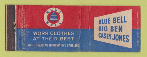 Matchbook Cover - Blue Bell Big Ben Casey Jones Work Clothes WEAR