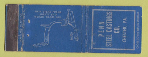 Matchbook Cover - Penn Steel Castings Cheater PA WEAR
