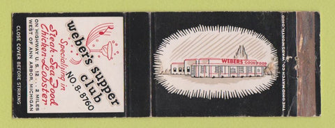 Matchbook Cover - Weber's Supper Club Ann Arbor MI WEAR
