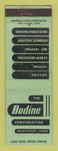 Matchbook Cover - Bodine Corp Drilling Tapping Machines Bridgeport CT WORN