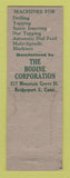 Matchbook Cover - Bodine Corp Drilling Tapping Machines Bridgeport CT WORN