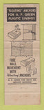 Matchbook Cover Lynn Thomas Refractory Richmond Norfolk VA Charlotte NC CREASES