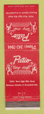 Matchbook Cover - Patio Satyr Stage Livonia MI