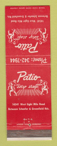 Matchbook Cover - Patio Satyr Stage Livonia MI