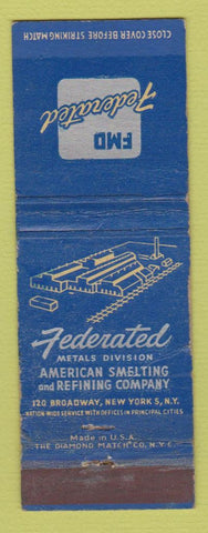Matchbook Cover - FDM Federated American Smelting Metals New York City WEAR